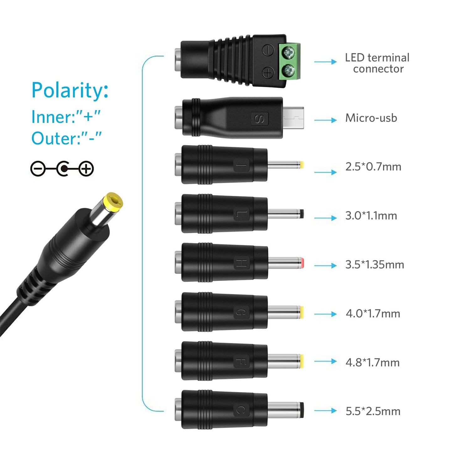 Belker 36W Universal 3V 4.5V 5V 6V 7.5V 9V 12V AC DC Adapter Power Supply for LCD LED Light Strip Router HUB Speaker Smart Phone TV Box 1A 1.5A 2A…