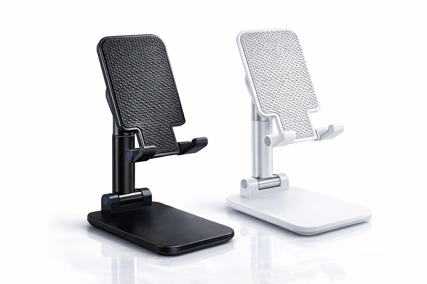 MVGLO Adjustable Phone Stand for Desk, Foldable Cell Phone Holder with Height & Angle Adjustment, Anti-Slip Base, Compatible with iPhone, Android