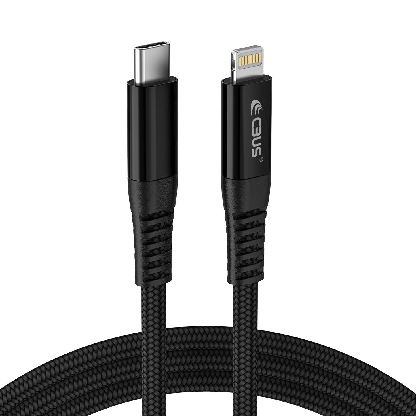 CBUS 10ft Braided Fast Charging Cable Compatible with iPhone 14/13/12/11/Pro/Max/Plus/mini (Black)