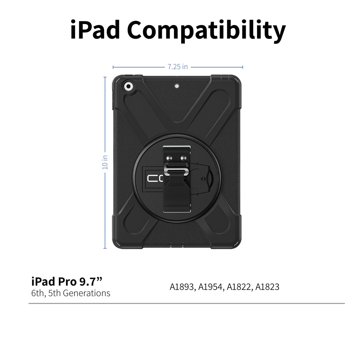 CODi Rugged Case for iPad 9.7" (6th and 5th Generation) | 360° Protection, Drop-Test & Fluid Contamination Certified