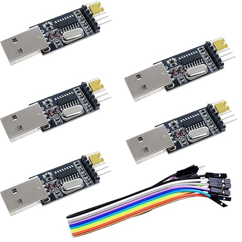 HiLetgo 5pcs USB to Serial USB to TTL CH340 Module with STC Microcontroller Download Adapter