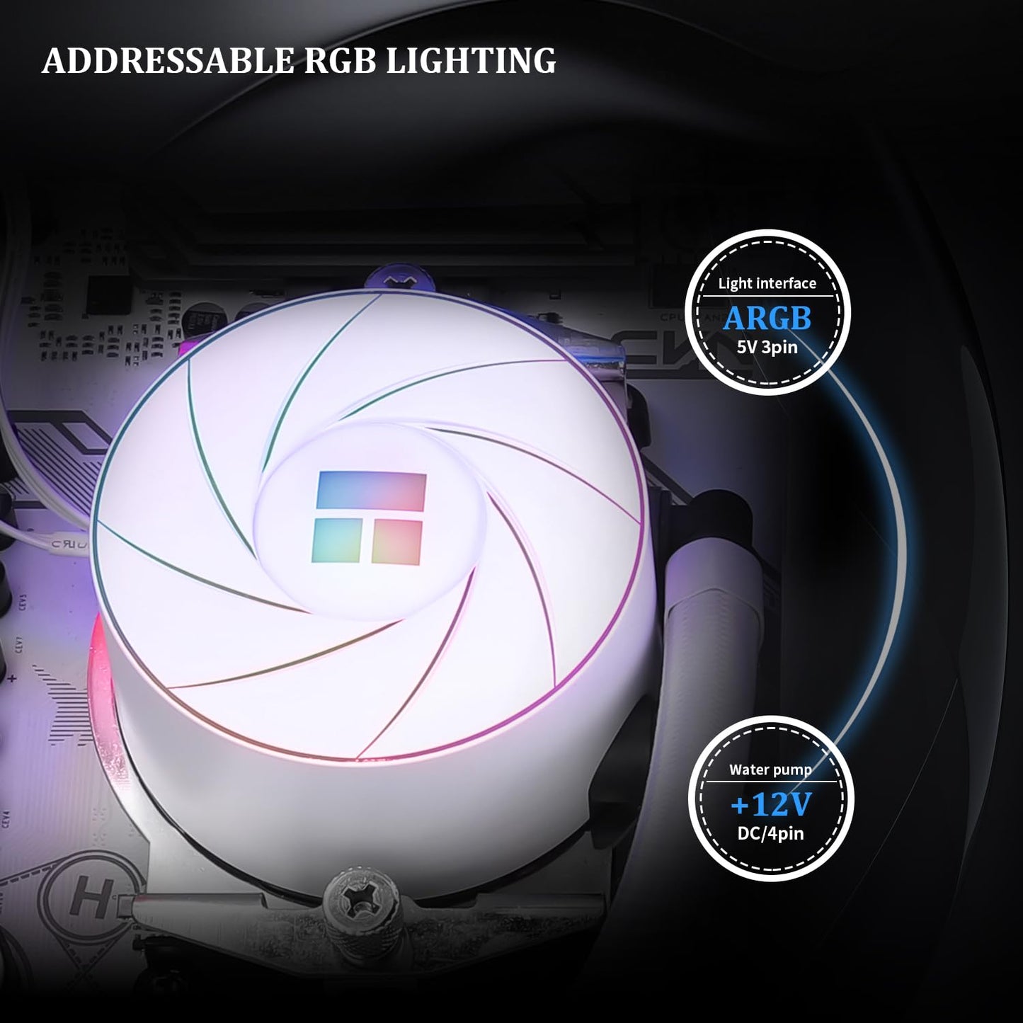Thermalright Aqua Elite 240 White ARGB V4 CPU Water Cooling,White Aio CPU Cooler, 240 Cooling Row Size,Double PWM Fans with S-FDB Bearings,for