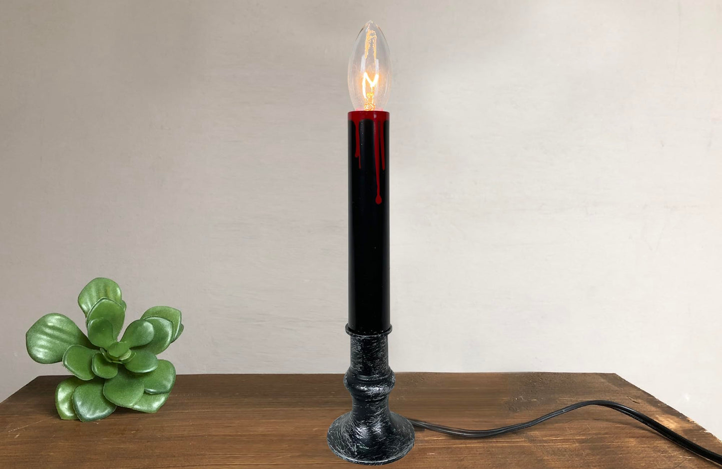 Brite Star 1 Ct 9 in Halloween Blood Drip Black Stick Candle