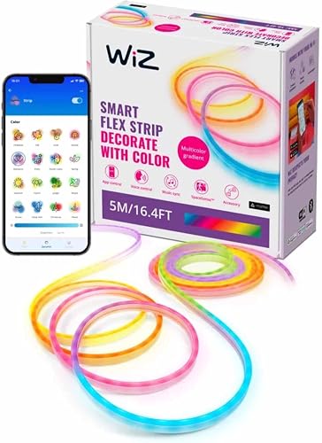 WiZ Connected Neon Smart Flex Strip - 16.4 ft (Two 8.2ft Strips), 16 Million Colors + Shades of White, Dynamic Light Scenes, Connects to Your Wi-Fi