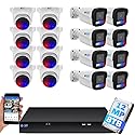 GW Security UltraHD 12MP 6K Full Time Color Night Vision 32 Channel Security Camera System with (8) Bullet and (8) Dome 12MP (4512x2512P) PoE 2-Way