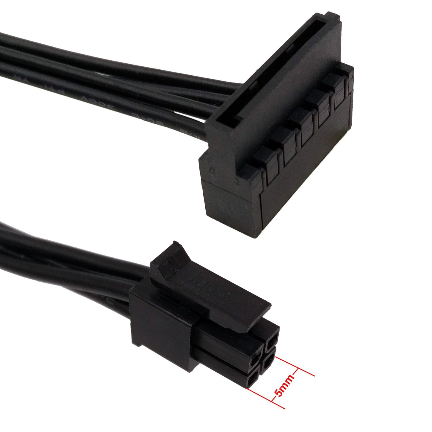 COMeap (2-Pack) SATA Power Cable for Lenovo Motherboard, ATX Mini 4 Pin to 2X Right-Angle SATA Hard Drive HDD Adapter 17.7-inch(45cm)
