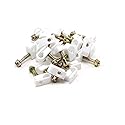 Stanz (TM) Flex Single Coaxial Cable Clips, Cat6, Electrical Wire Cable Clip, 1/4 in (6 mm) Screw Clip and Fastener, White (100 Pieces per Bag)