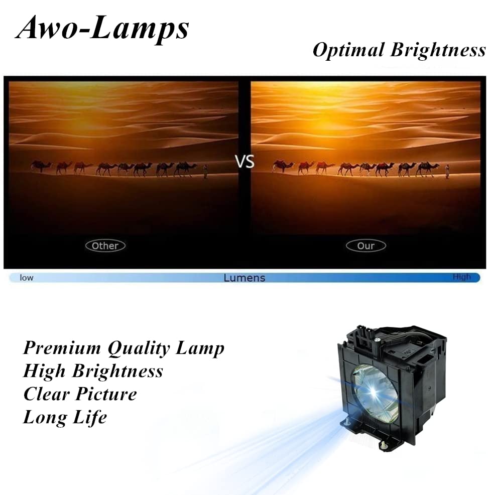 AWO ET-LAD57 / ET-LAD57W Replacement Lamp Bulb with Housing for PANASONIC PT-D5100,PT-D5700L,PT-DW5100,PT-D5700U/UL,PT-DW5100U/UL Projectors