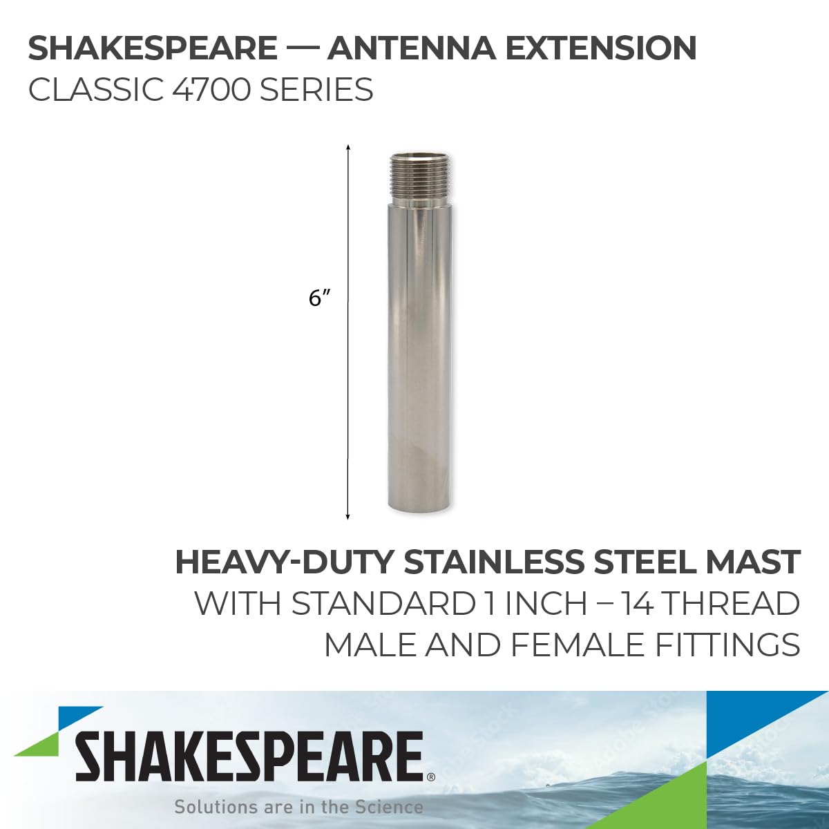 Shakespeare 4700 6" Stainless Steel Extension