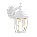 LIT-PaTH Outdoor Wall Lantern, Wall Sconce as Porch Lighting Fixture with E26 Medium Base Max 60W, Aluminum Housing with Glass Shade, Matte White