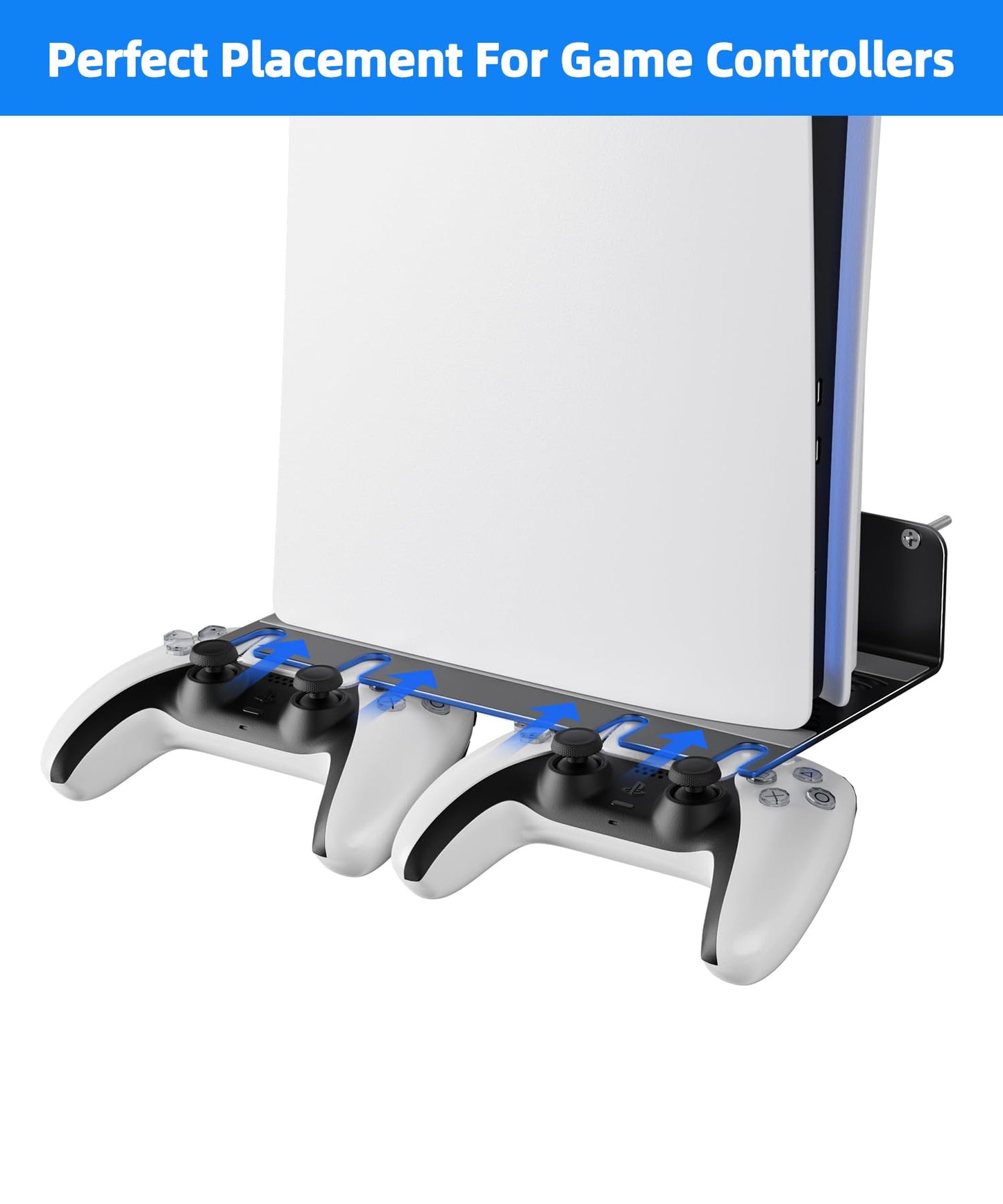 ANSHAWTIY PS5 Wall Mount Aluminum Alloy Compatible with All PS5 Generations Holds Two Controllers Unimpeded Heat Dissipation Ps5 Accessories Universal