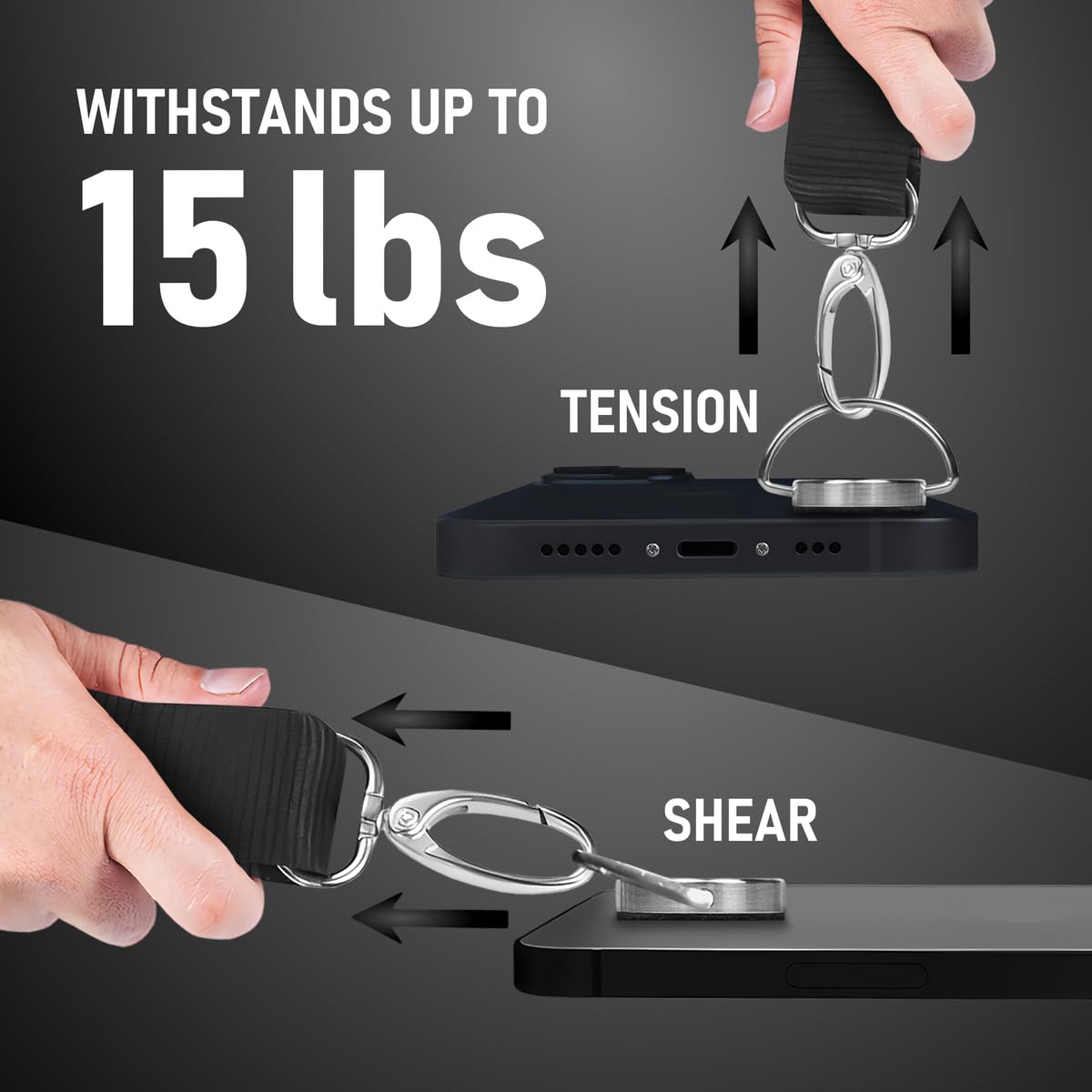AUTISTRAP Metal Phone Anchor with Adhesive, Phone Tether Tab for Neck, Cell Phone Lanyard Accessories