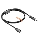 SlimQ 330w Charger XT60-5525 DC Cable, 330W Max Power, XT60 Male to 5.5x2.5mm DC Connector, Durable Black PVC with Gray Braided Design, 4.9ft (1.5m)