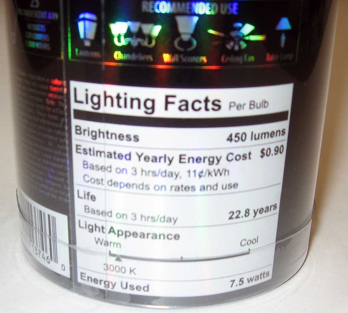 Feit Electric A19/OM450/LED LED Bulb, E26, 7.5W (40W Equiv.) - Dimmable - 3000K - 450 Lm.