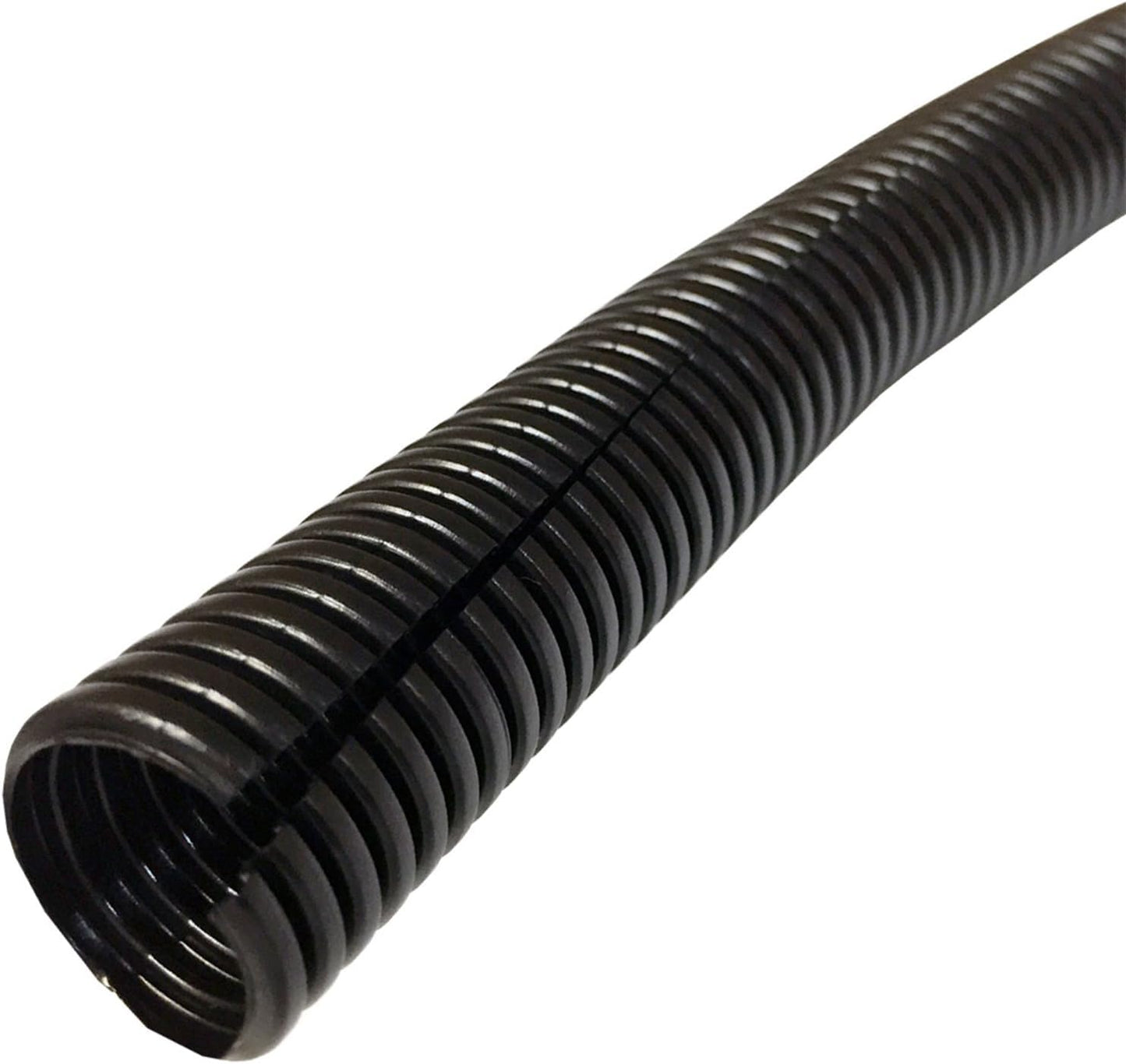 Flexible Polyethylene Wire Loom, 2 Inch Diameter, 7 Feet, Black