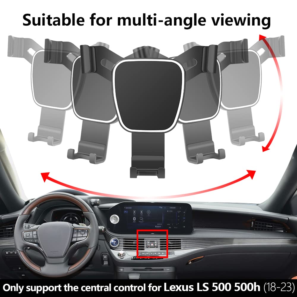LUNQIN Car Phone Holder for Lexus LS 500 500h 2018-2026 Auto Accessories Navigation Bracket Interior Decoration Mobile Cell Phone Mount