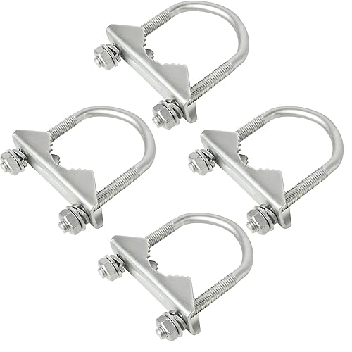XRDS -RF Mount Clamp U-Bolt 4 PCS, Antenna Mast Clamp V Jaw Block with U Bolts for Outside Home Antenna