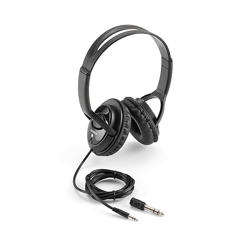 On-Stage AA3500 Wired Headphones (Closed-Back Padded Ear Cups, Adjustable Headband, Built-In 6' Cable with 1/8″ jack and 1/4″Adapter, 40 mm, 32 Ohm…
