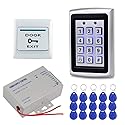 HFeng Door Access Control System Kit 125KHz RFID Keypad Metal Case + DC12V 3A Power Supply Controller + Door Exit Button + 10pcs Keyfobs (Without