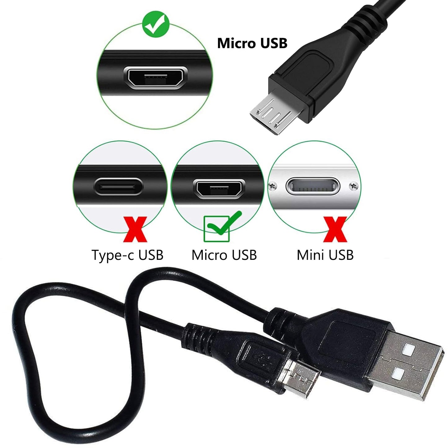 Aquelo QC35 Replacement Charger Cable Cord Compatible for Bose QUIETCOMFORT35 QC35II QC25 QC20 SoundLink II Over-Ear Wireless Headphones (Black)
