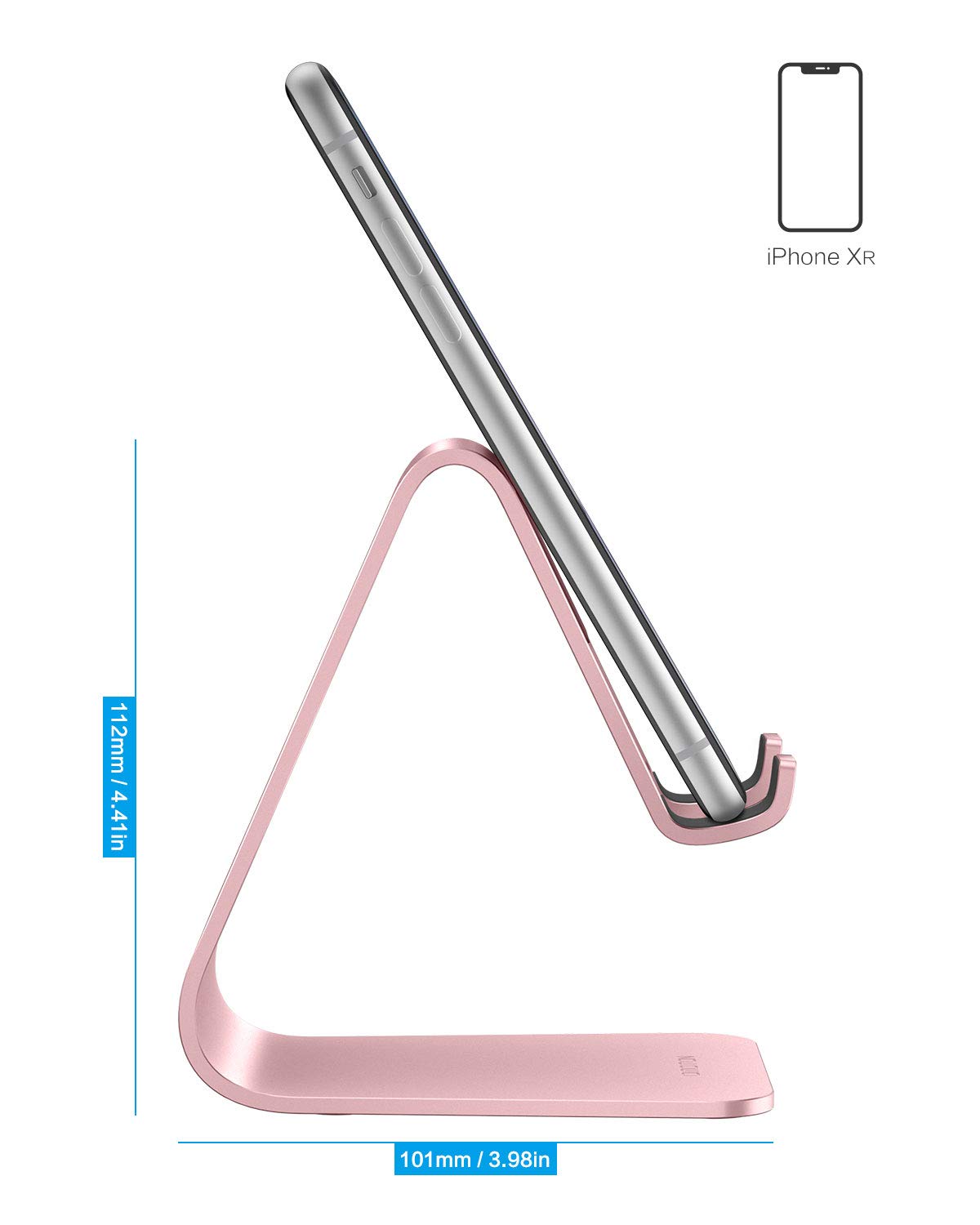 OMOTON Upgraded Aluminum Cell Phone Stand for Desk, C1 Durable Cellphone Dock with Protective Pads, Smart Stand Designed for iPhone17, 16/15/14/13 Pro