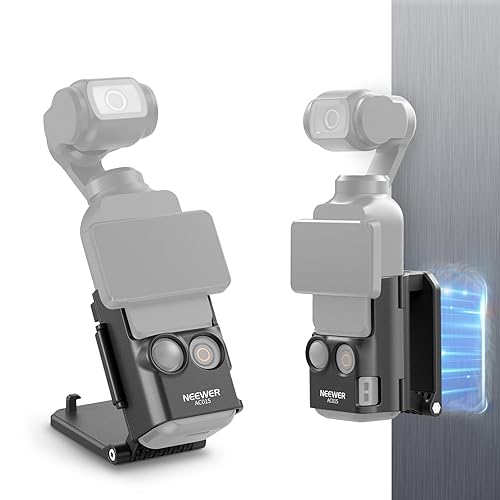 NEEWER Basics Magnetic Mount Stand Compatible with DJI Osmo Pocket 3, 180° Adjustable Plastic Camera Holder, Multifunction Accessories Expansion