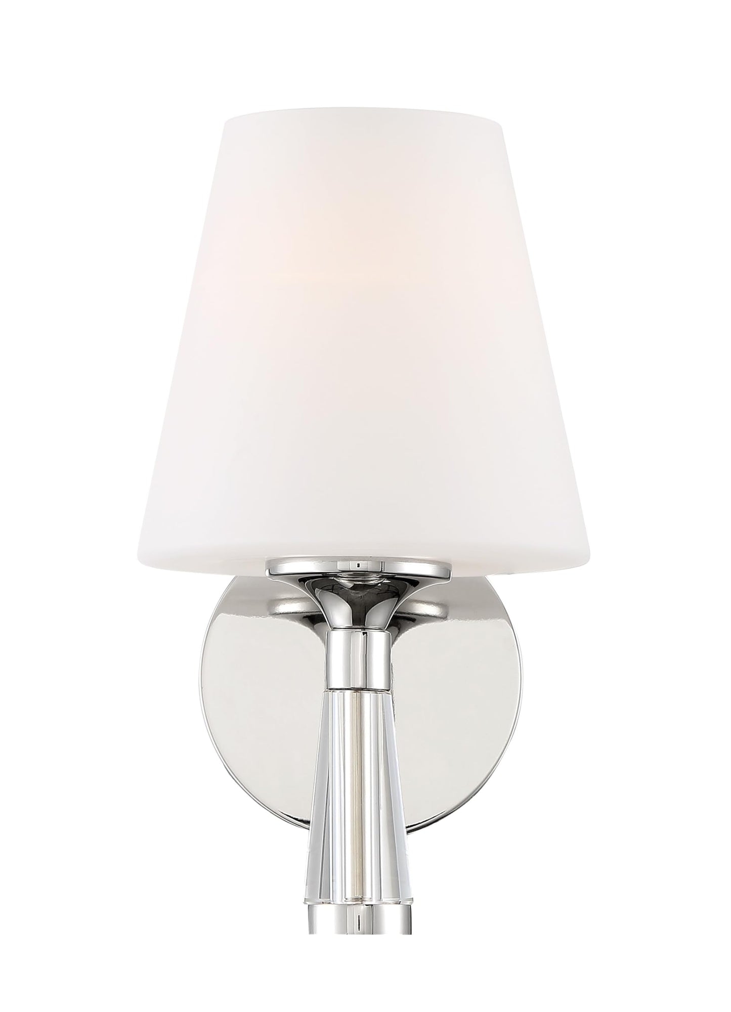 Crystorama Ramsey 1 Light Polished Nickel Sconce with Sconce with Glass Shade