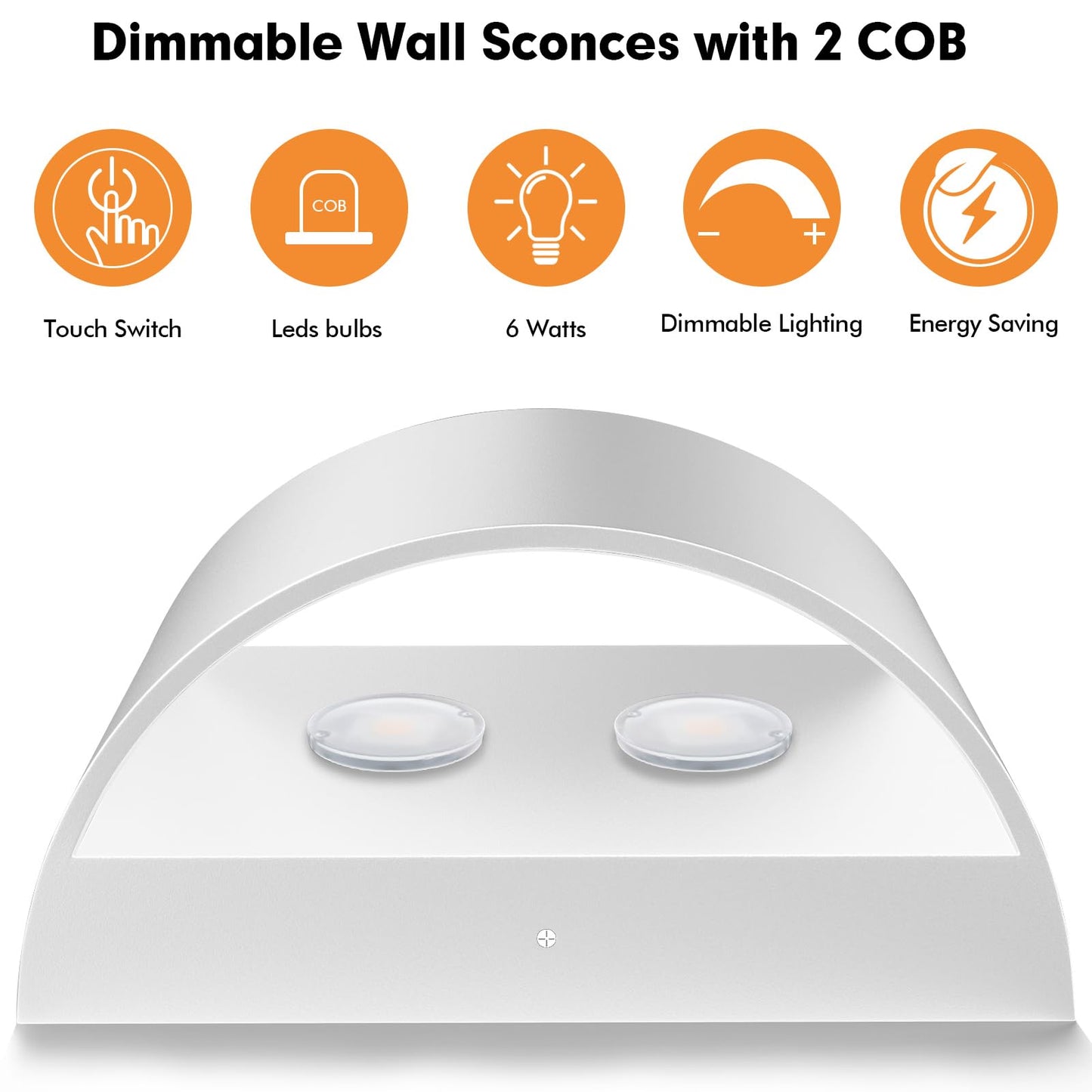 REIKOT Wall Sconces Set of Two | Modern LED Indoor Wall Lights,Up and Down Wall Mount Light,Aluminum,Hardwired,Dimmable, Warm White 3000K, 1400Lm