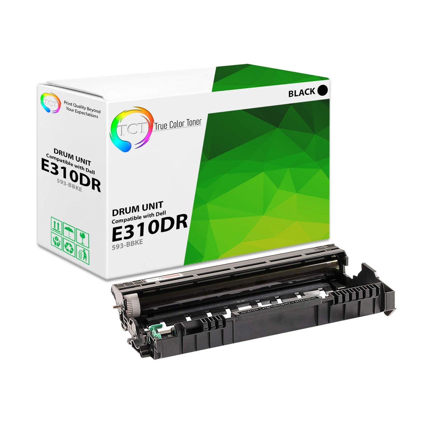 TCT E310 Drum Unit - Compatible Replacement for Dell 593-BBKE E310DR Black Works with Dell E310dw E514dw E515dn E515dw Printers (12,000 Pages)