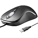 Mofkirg Classic Wired Office Mouse Ergonomic USB Optical 3-Button 1000 DPI Comfortable Durable for Windows Mac Laptop Desktop Black (1)
