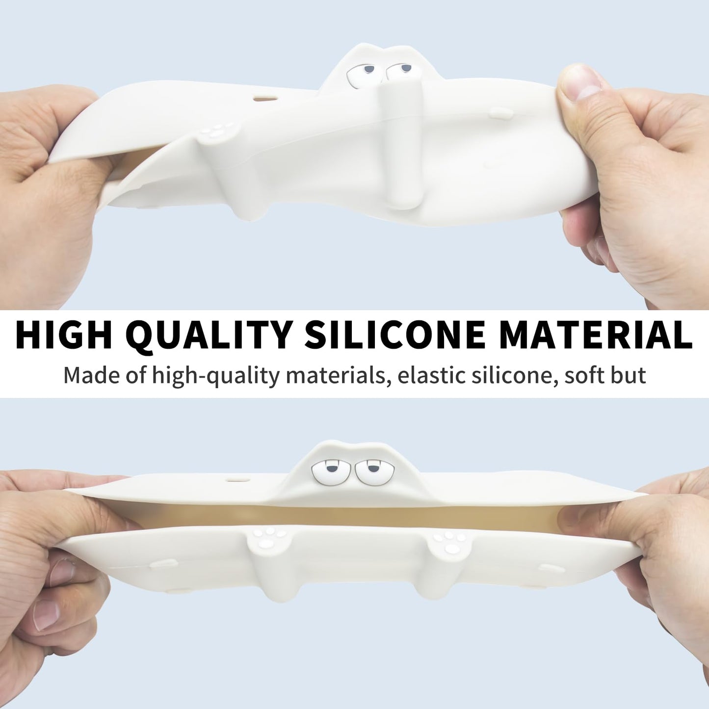 Silicone Kawaii Cute Case for Beats Pill Wireless Bluetooth Speaker, Anti-Scratch Protective Sleeve Compatible With Beats (Off-White)