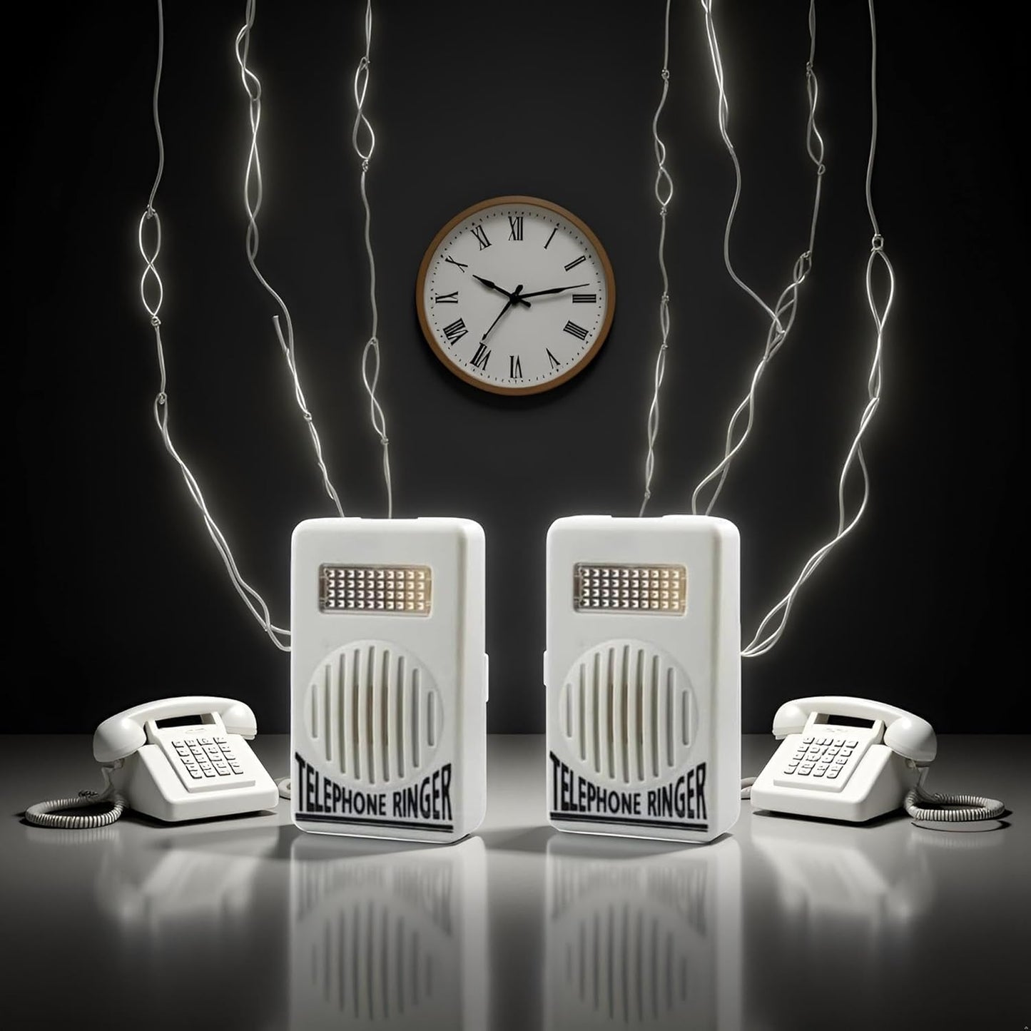 2Pcs White Telephone Ringer Amplifier Bell Extra-Loud Telephone/Phone Ringer Use Safety Small in Size and Light in Weight,Landline Phones,Telephones