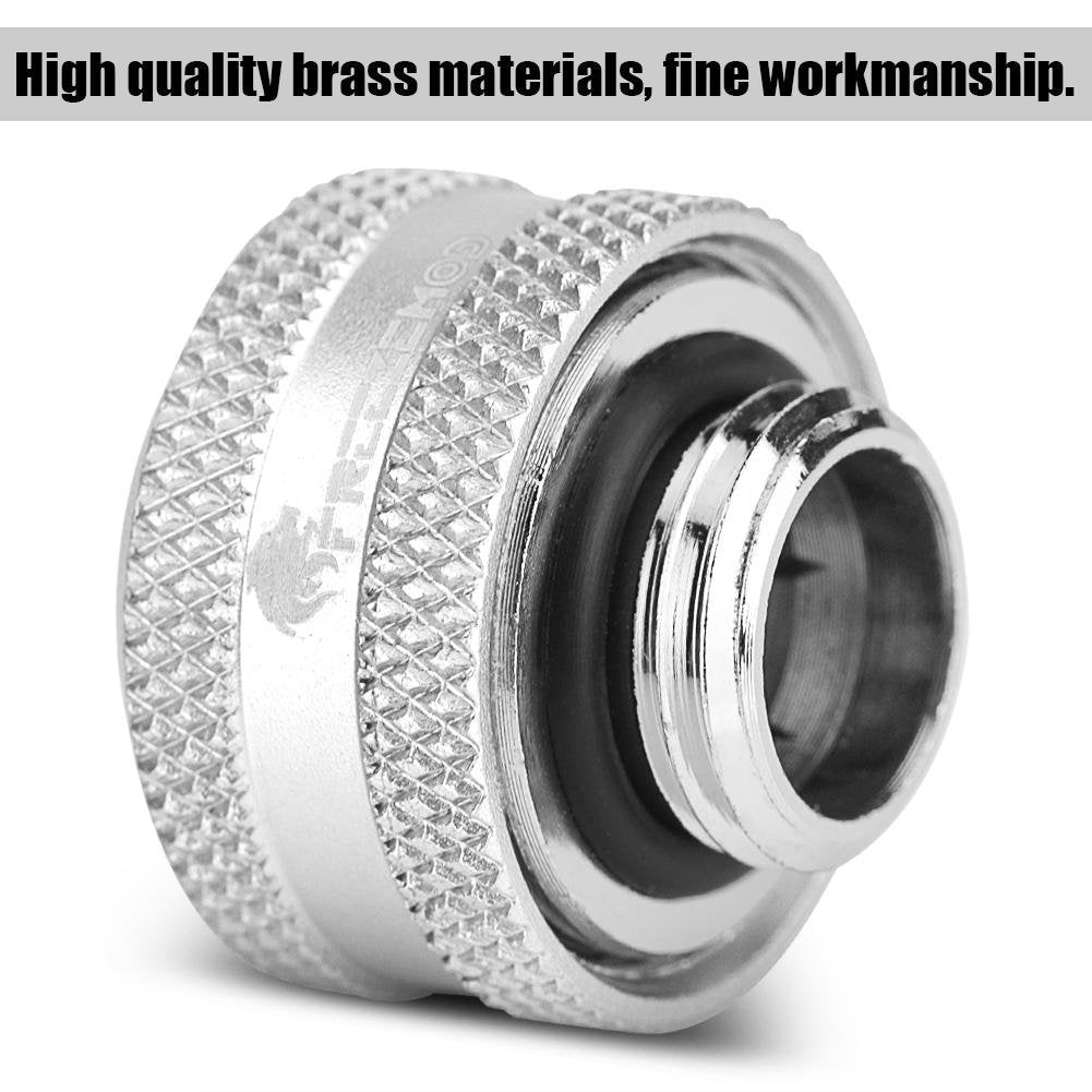 Water Cooling Compression Fitting Acrylic Tube, 14mm OD, Silver, Pack of 4