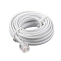YXQ RJ11 Plug Telephone Adapter Landline Cable 6P4C Male to Male 2.9M Length, White