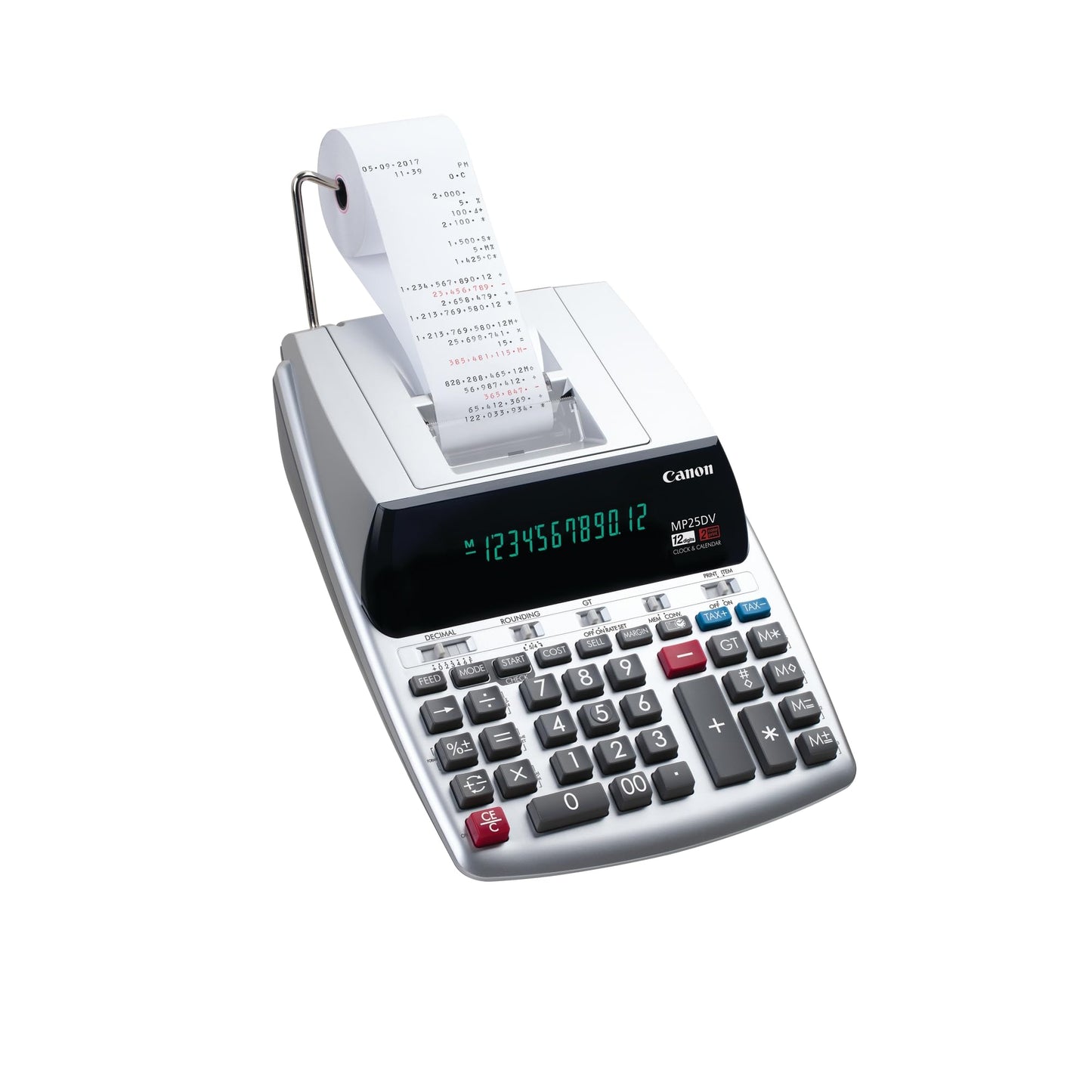 Canon Office Products 2202C001 Canon MP25DV-3 Desktop Printing Calculator with Currency Conversion, Clock & Calendar