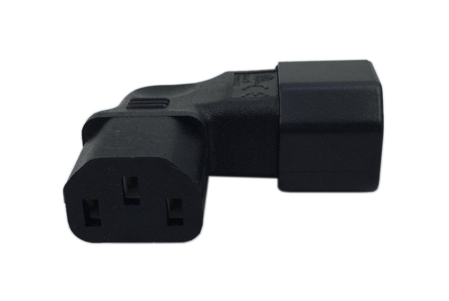 CERRXIAN Right Angle IEC 320 C14 3 Pin Male to C13 Female PDU PSU UPS Power Extension Adapter Receptacle for LCD LED TV Wall Mount