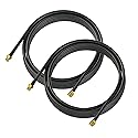 COSMIC WING WiFi Antenna Extension Cable 2-Pack RP-SMA Male to RP-SMA Female Bulkhead Mount RG174 Cable 3m 10 feet for WiFi Router Security IP Camera
