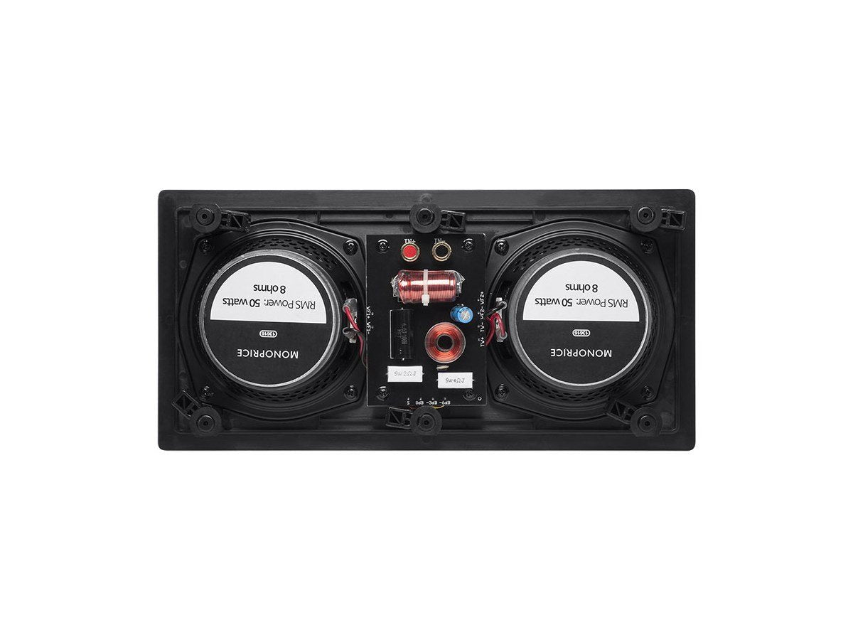 Monoprice 2-Way Carbon Fiber In-Wall Center Channel Speaker - Dual 5.25 Inch (Single) Easy Install For Home Theater - Alpha Series,Off-White