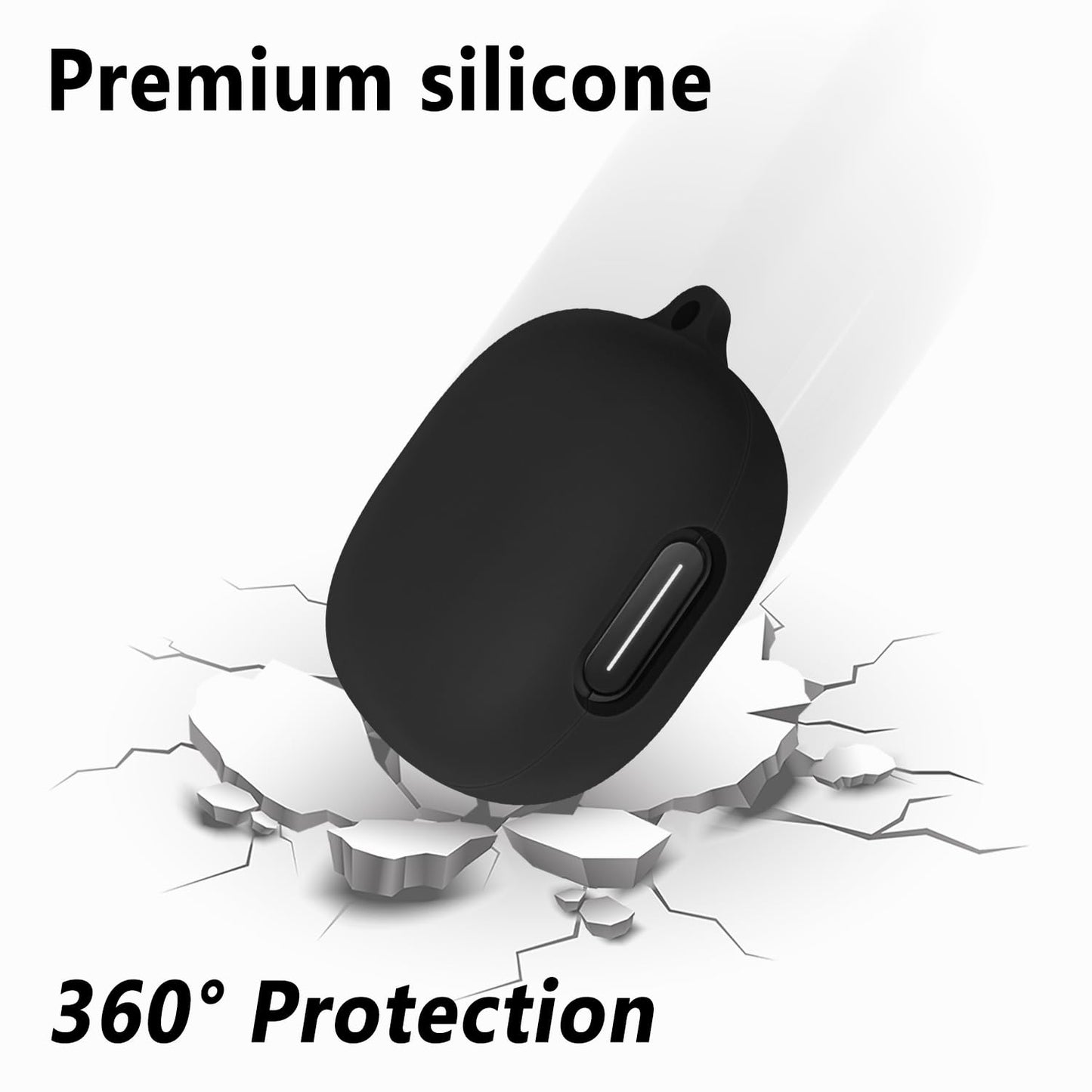 Geiomoo Silicone Case for Anker Soundcore Sport X20, Protective Cover with Carabiner (Black)