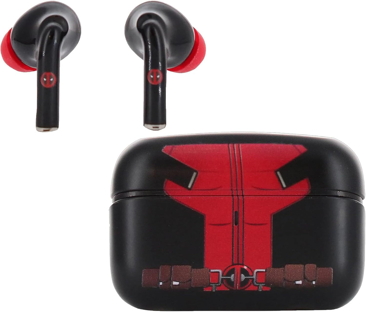 Exquisite Gaming: Buds Pro & Holdems Bundle - Deadpool - Wireless Bluetooth Earbuds & Case, Character Device Holder/Figure, Licensed Marvel Set