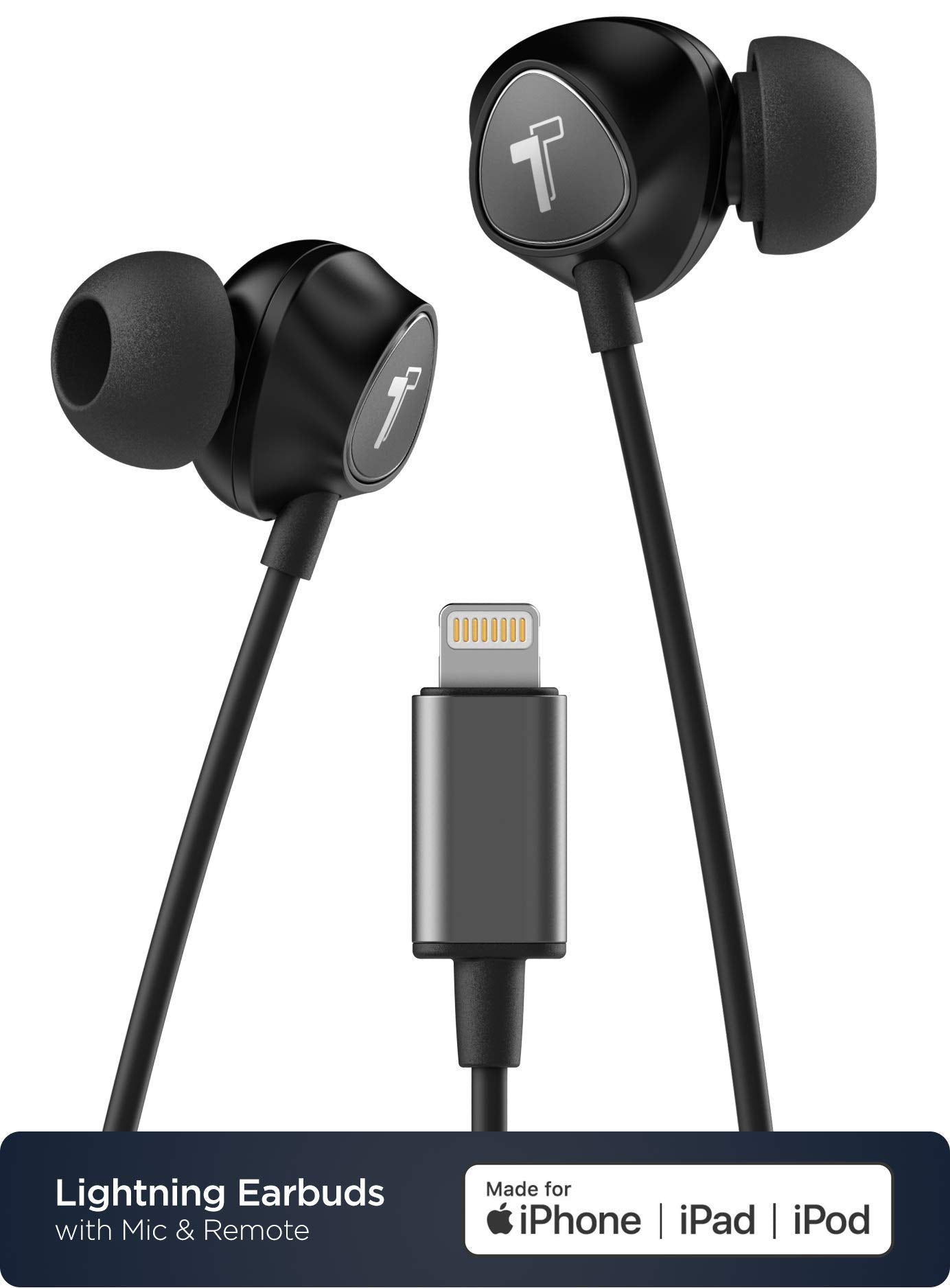 Thore Wired iPhone Headphones with Lightning Connector Earphones - MFi Certified by Apple Earbuds Wired in-Ear Microphone and Volume Remote for iPhone
