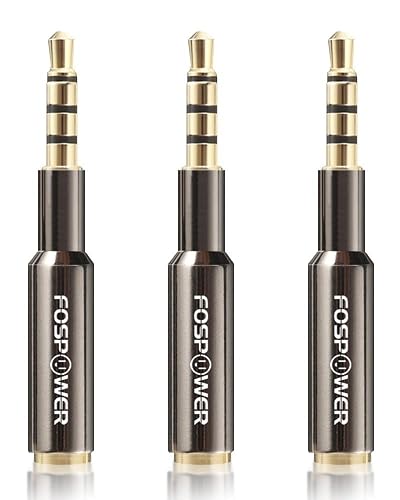 FosPower 3.5mm Male to Female Auxiliary Stereo Audio Headphone Jack AUX Adapter, 4-Conductor TRRS for iPhone, Smartphones, Tablets, Speakers