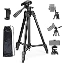 NEEWER Entry Level Version Tripod for Cell Phone & Camera, Metal Lightweight Portable Travel Stand with Cold Shoe Cellphone Holder Mount Compatible