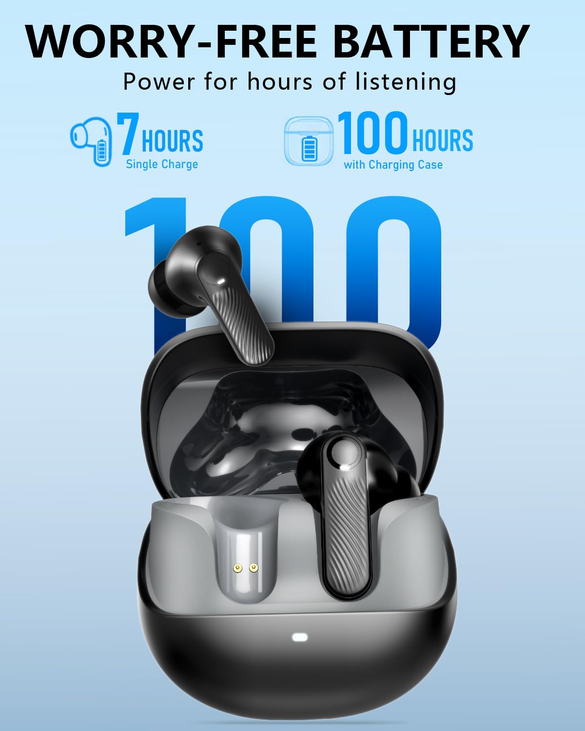 KVANCEGR Wireless Earbuds with Active Noise Cancelling,140-Hour Long Battery Life Bluetooth 5.4 Ear Buds,Multi-Device Pairing,Enhanced Clear Call,Deep