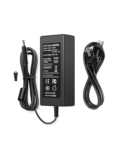 24V DC Power Supply 2A AC Adapter, 100-240 50/60Hz Desktop Adapter to 24 Volts 2Amp Transformer, DC 24V Power Cord, 5.5mm x 2.5mm Plug & 1 Tip