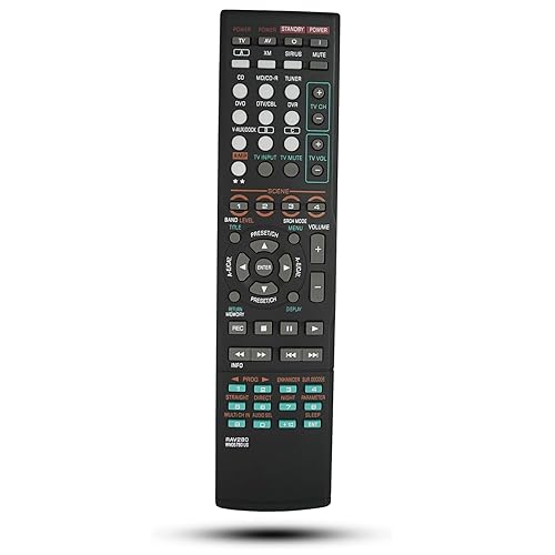 Replacement Remote Control RAV280 WN057800 Compatible for Yamaha HTR-6160 HTR-6160BL RX-V663 RX-V663BL RX-V863 RX-V863BL Audio Video AV AV Receiver