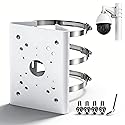 BeElion Pole Column Vertical Pole Mount Bracket for CCTV Dahua Wall Mounts Dome Security Cameras- Adjustable 80-150mm Hoop, 10KG Heavy Duty