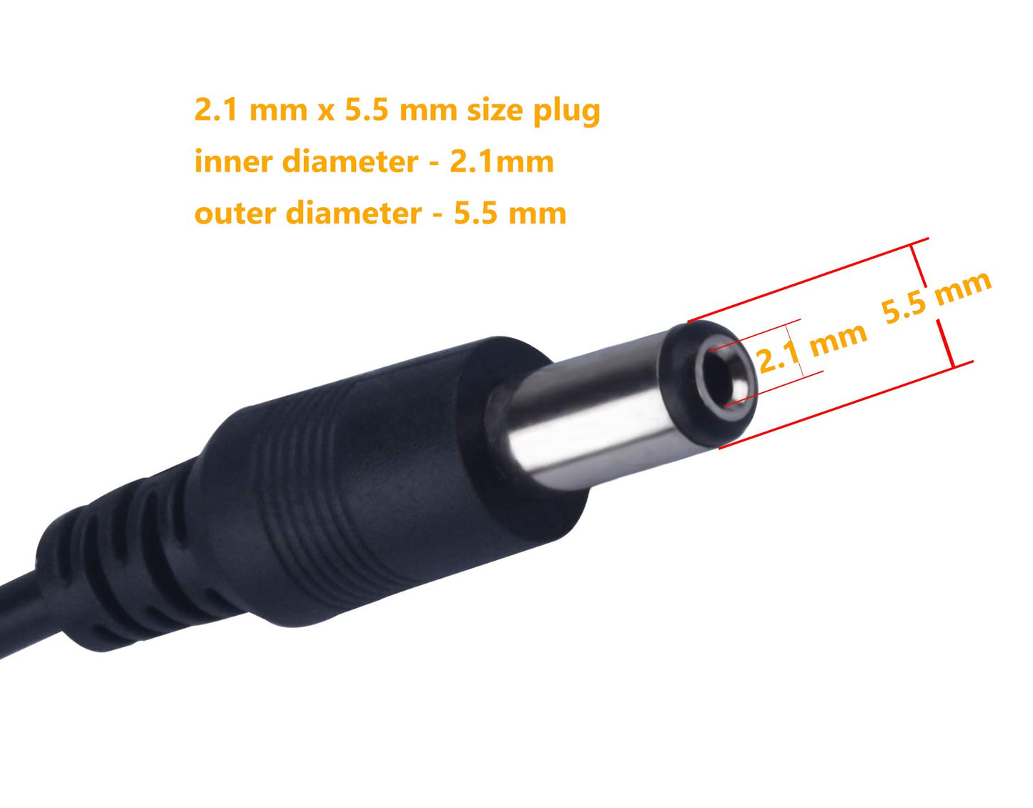 Xwell DC Power Splitter Cable 1 Female to 8 Male Wire Y Adppter 5.1mm X 2.1mm for CCTV Security Cameras and LED Strip Lights