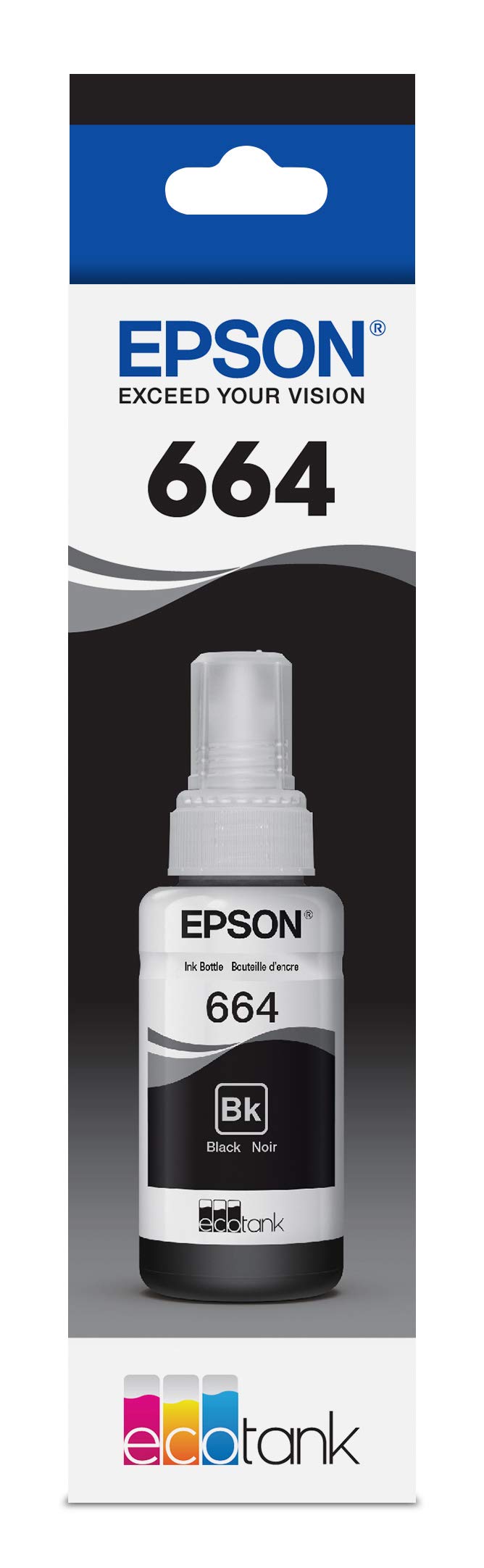 EPSON 664 EcoTank Ink Ultra-high Capacity Bottle Black (T664120-S) Works with ET-2500, 2550, 4500, 4550, 2600, 2650, 3600, 16500