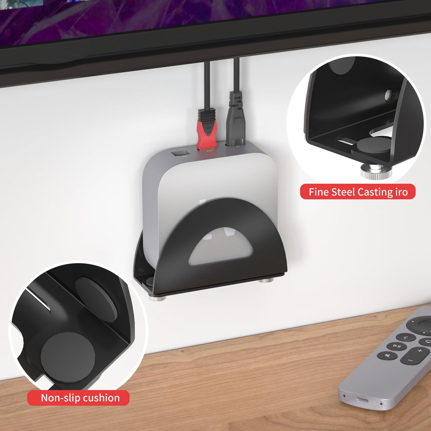 Adjustable TV Box Wall Mount Metal Wall Mount for A-pple TV, Router and Other Media Players